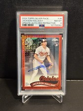 Jackson Holliday RC Red Mojo Auto /5 2024 Topps Update Silver Pack Orioles PSA 8
