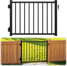 W.4Ft X H.36In Aluminum Deck Gate Outdoor, Cuttable Porch Gate Kit with Latch an
