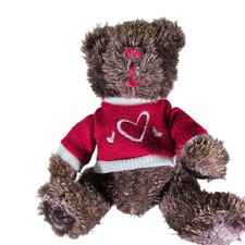 Valentine Bear Dan Dee Collectors Choice Brown Red Heart Sweater plush Love
