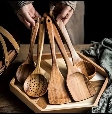 Kitchen Wooden Cooking Utensils - 5pcs/set