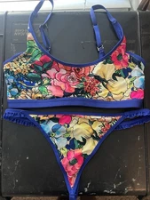 Floral Bra And Panty Set Size Small