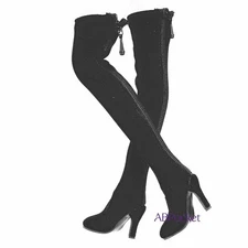 Female Suede Knee High Hollow Boots 1/12 Fit for 12" Cool Action Figure PH UD