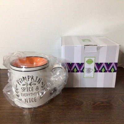 Scentsy Pumpkin Spice & Everything Nice Wax Element Warmer Retired Mug Design