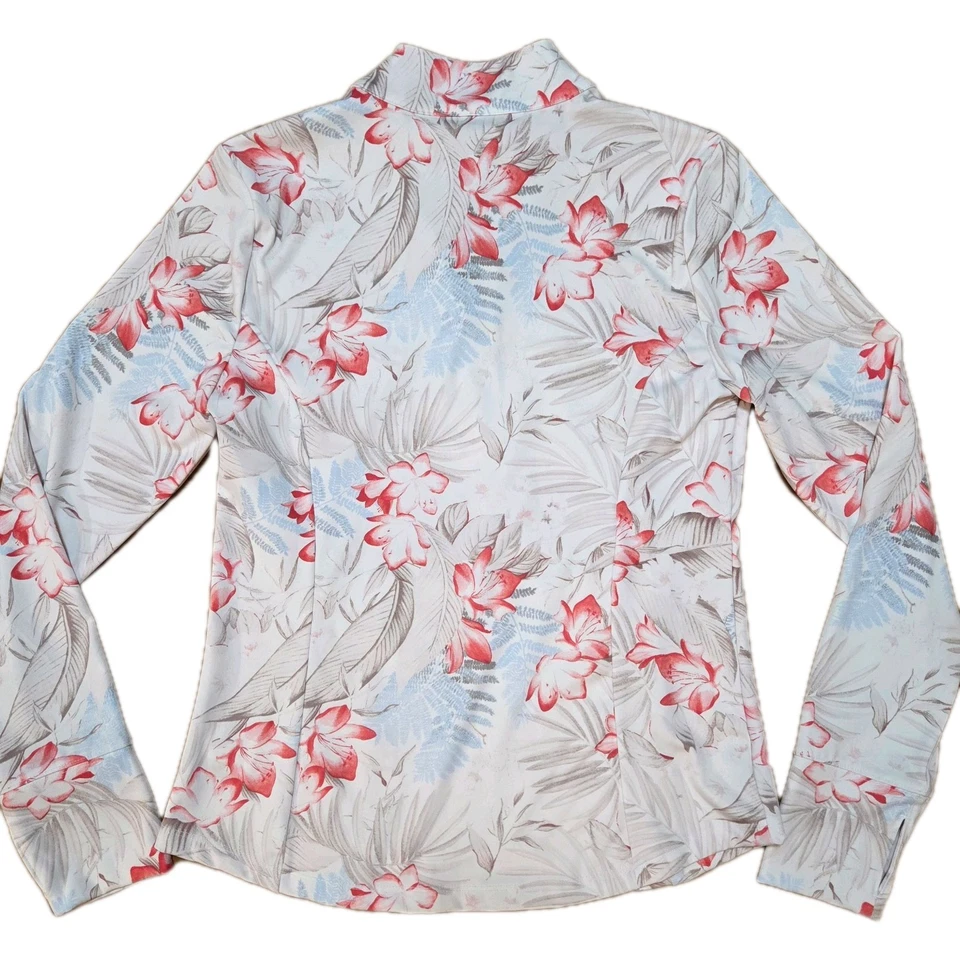 Camisa Tommy Bahama Mujer Everyday Active Talla Grande Estampado Tropical Manga Larga Foto 3 de 4