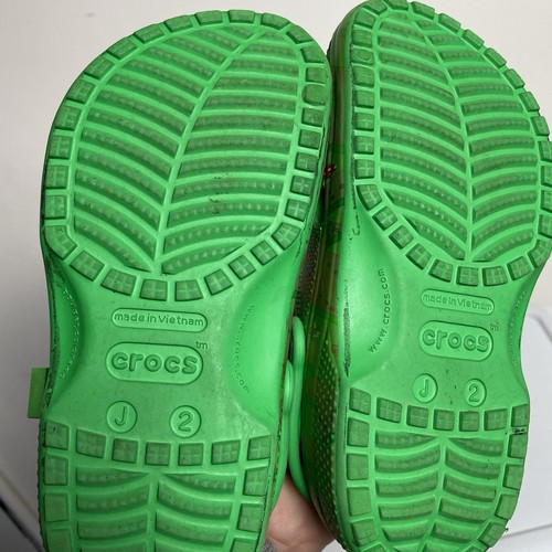 Crocs Minecraft Clogs Kids Green Creeper Jibbitz Size J2 Limited Edition - Imagen 13 de 13