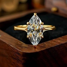Fashion Women Gold Plated Sparkling Oval Cz Thin Band Ring Wedding Engagement Fashion Women Gold Plated Sparkling Oval Cz Thin Band Ring Wedding Engagement