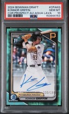 2024 Topps Bowman Draft Aqua Lava Rookie Auto Konnor Griffin /199 PSA 10 Pirates