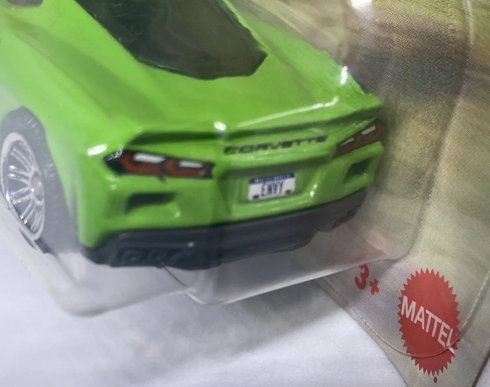 MATCHBOX 2020 Corvette C8 Lime Green 90/125 Envy License Plate - Image 4 of 4