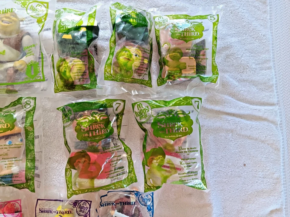 McDonald's 2007 SHREK THE THIRD Juguetes y Juguetes de Fiesta - Lote de 13 - NUEVO Foto 3 de 4
