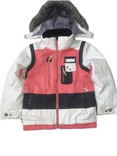 Obermeyer Girls Katniss Insulated Ski Faux Fur Pink Quilted Jacket Med 10 Junior