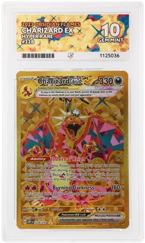 ACE 10   - Charizard ex - 228/197 - Obsidian Flames - Pokemon Hyper Rare Gold