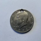 1972 D Kennedy Half Dollar US With Hole For A Chain Very Good Free Shipping