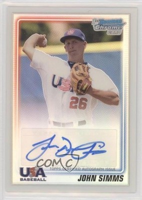 2010 Bowman Chrome USA Stars Refractor 101/199 John Simms #USA-JS Auto 6ks