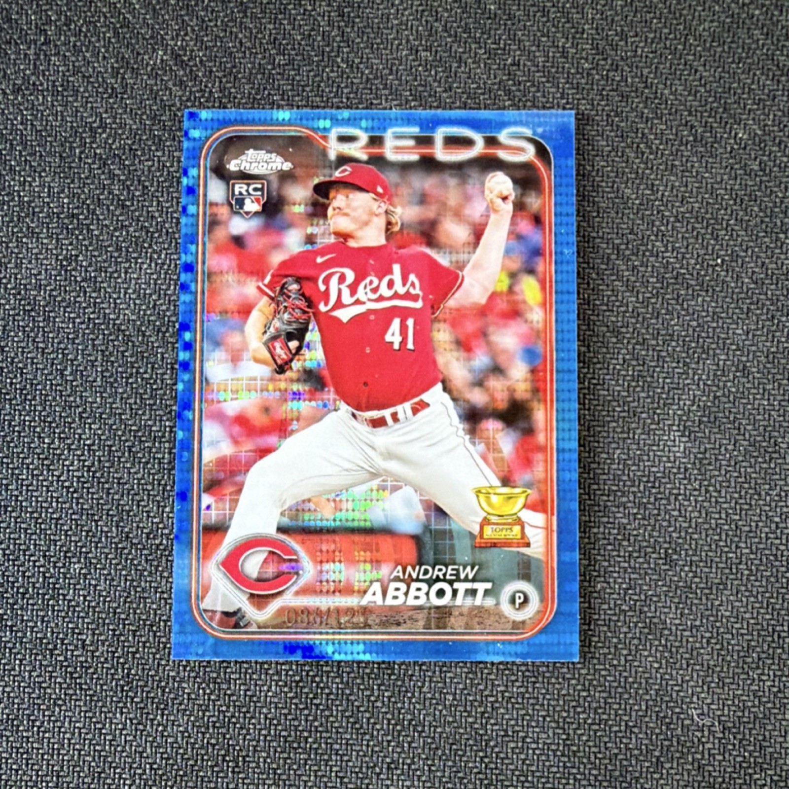 2024 Topps Chrome Andrew Abbott Blue Sonar Rookie Refractor 086/125 #154 Reds