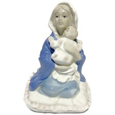 Mother With Baby Porcelain Electric Night Light Figurine 6" Tall