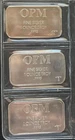 (3) Vintage Ohio Precious Metals OPM 1 Ounce Silver Bars .999