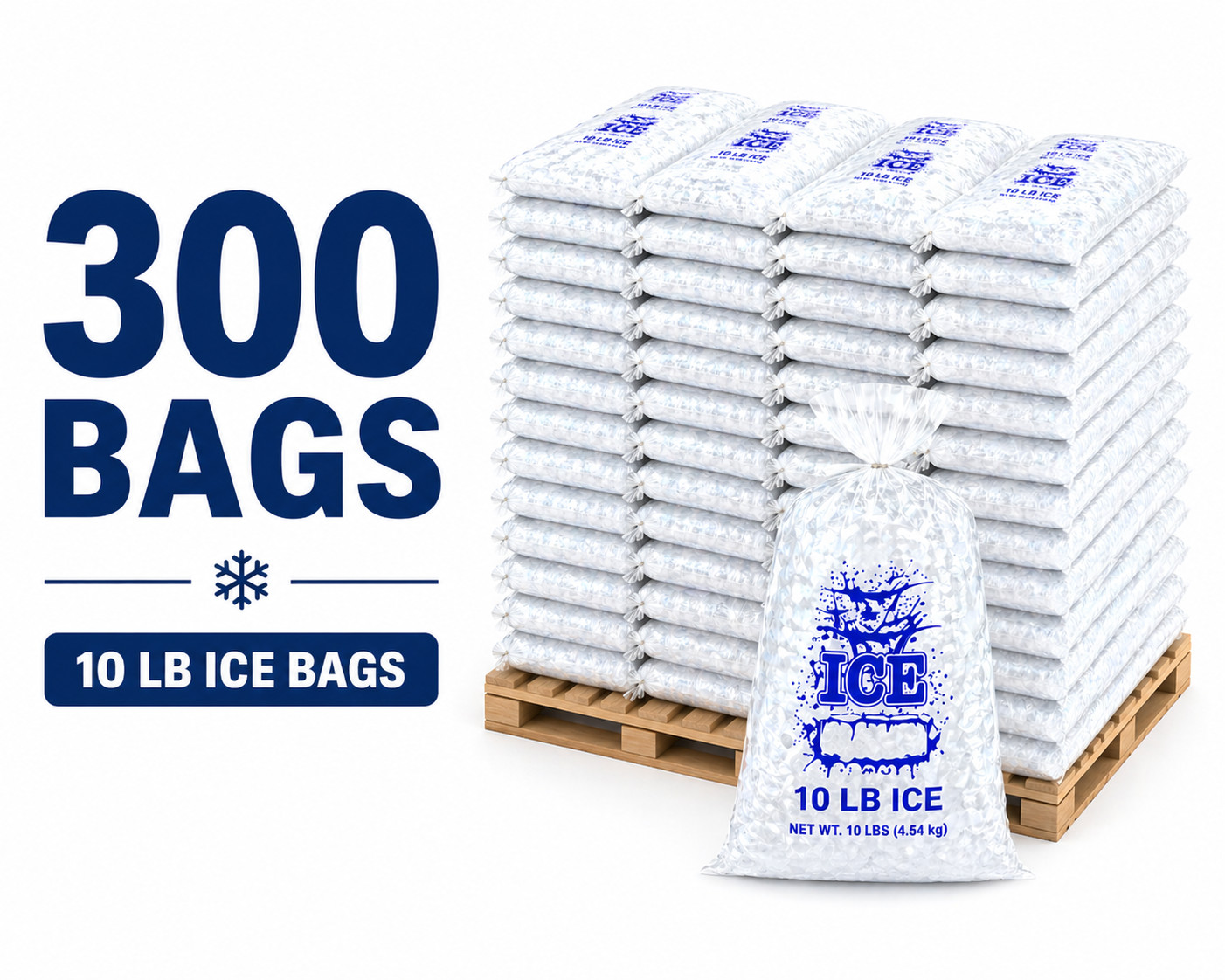 10 LB Ice Bags Drawstring Heavy Duty Clear Plastic Bulk 50 100 300 500PACK