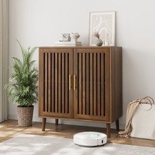 31.3" Wood Sideboard Buffet Accent Cabinet 2 Door Storage Shelf Kitchen Entryway