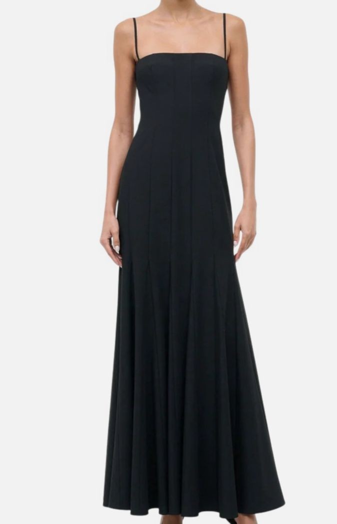 STAUD Women's Black Rila Long Dress Size 10