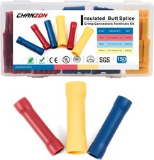 UL Listed Butt Connectors Kit 10 12 14 16 18 22 AWG Gauge Assorted Splice Crimp