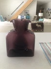 Vtg Blenko Handmade Glass 384 Water Bottle Amethyst Purple Double Spout Pitcher