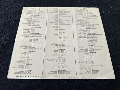 1965 1966 Porsche 912 Orig Catalog (4-cyl 911) English German Fre Sales Brochure - Picture 4 of 4