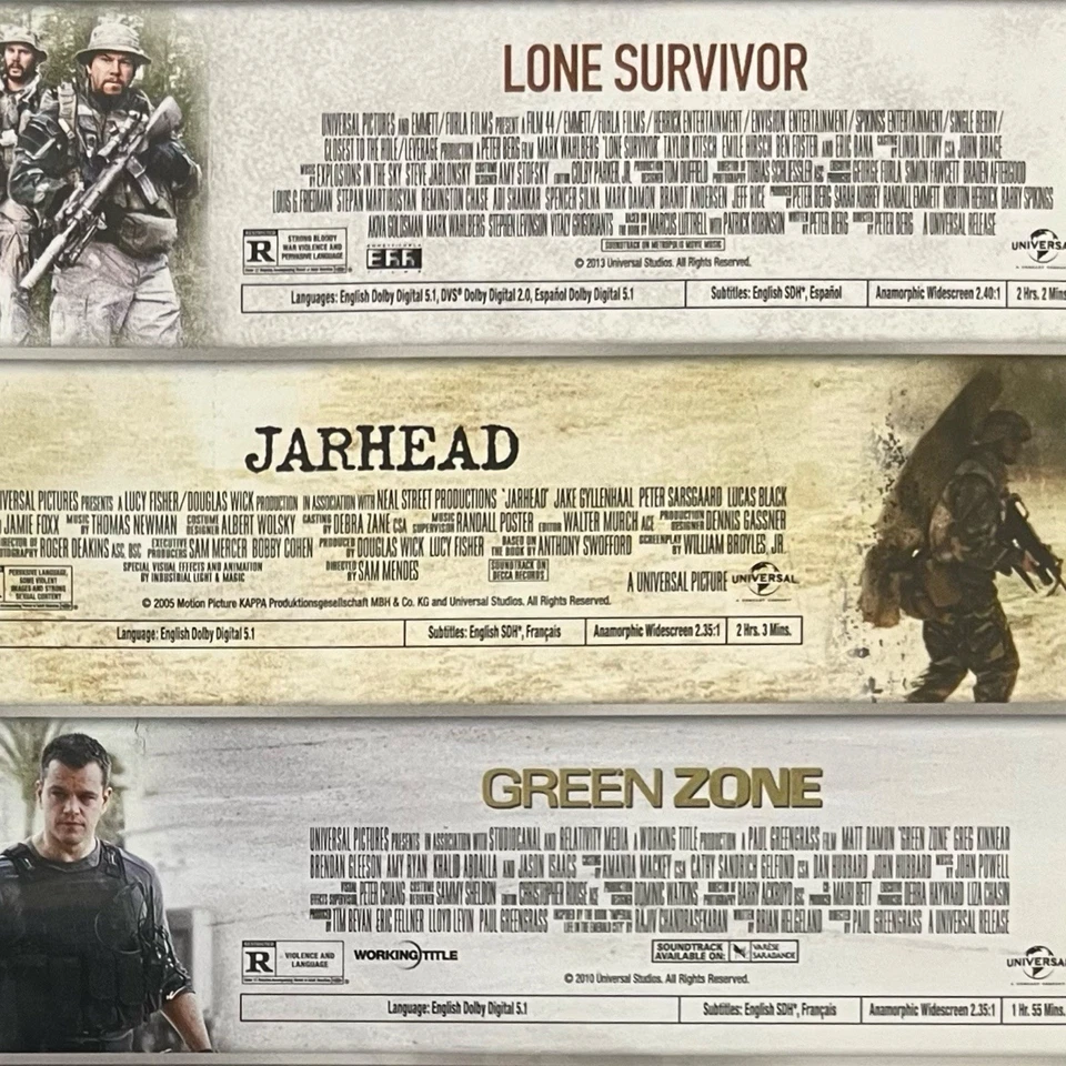 Triple Feature: Lone Survivor/Jarhead/Green Zone (DVD, 2017) - NEW SEALED - Image 3 of 3