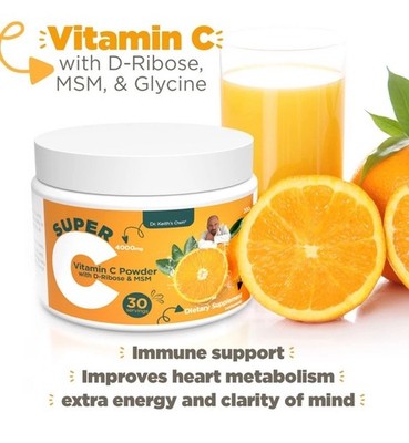 Dr. Keith's Own Super C - High Dose Powdered Vitamin C 4000mg with D-Ribose(2pac