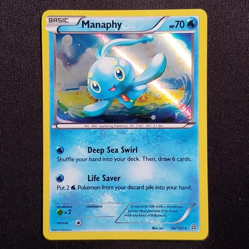 Manaphy 56/160 Holo Rare Primal Clash Pokemon Moderately Played