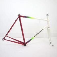 Clark Kent Europa Handmade Steel Road Bike Frameset White Red Rim Brake