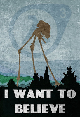 Half-Life 3 I want to Believe Poster Wall Art Print 11x17 or 13x19