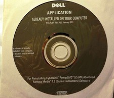 PowerDVD 9.5  Remote Media 1.6 Install / Restore CD for Dell PCs