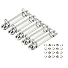 5 Set 1" B7 2 Hole O Ring Binder Mechanisms, 26mm Silver Tone