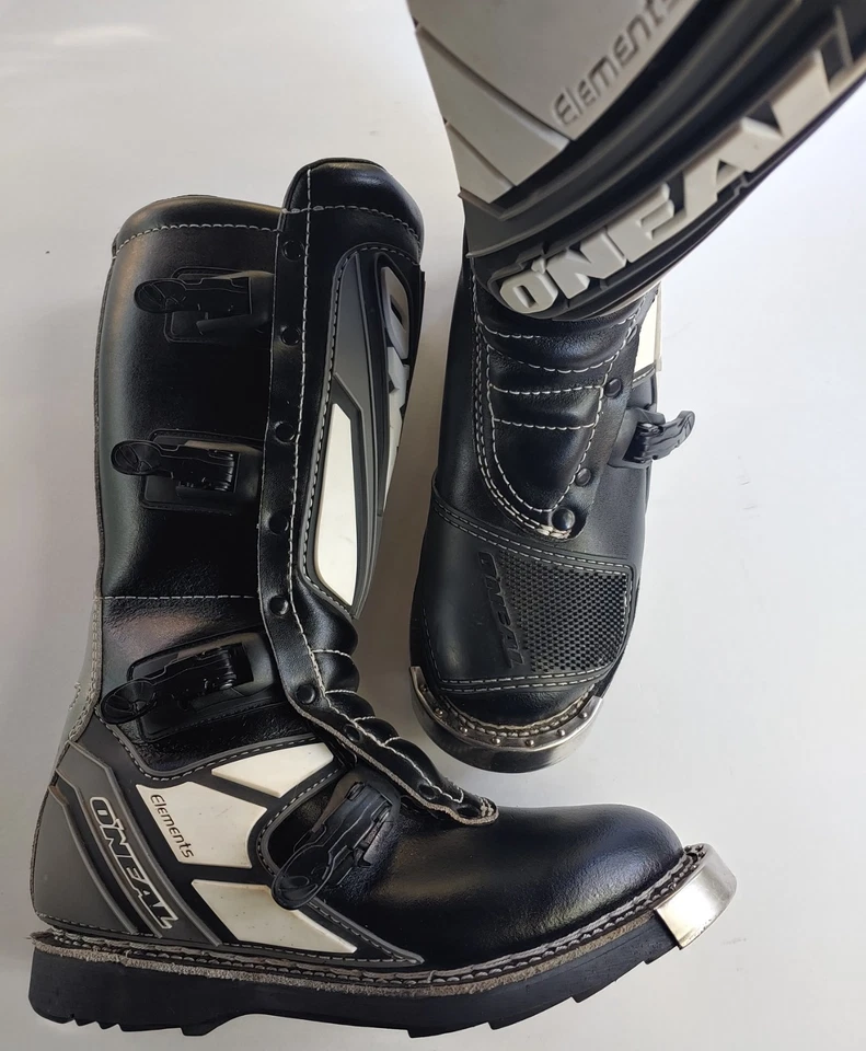 ONEAL МОТОКРОСС БОТИНКИ ЧЕРНЫЙ РАЗМЕР 7 ЭЛЕМЕНТ КОЖИ 4 ПРЯЖКИ СЕРЫЙ СТАЛЬНОЙ НАКОНЕЧНИК - Изображение 3 из 4