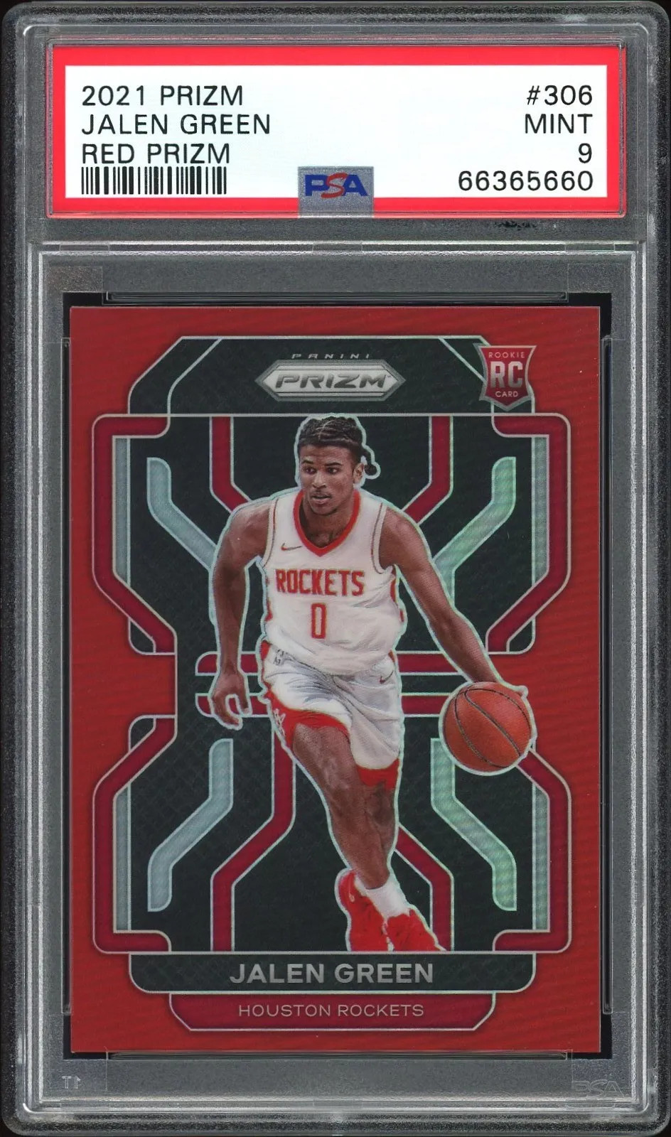 2021 Panini Prizm Jalen Green #306 Red /299 Rookie PSA 9 POP 80