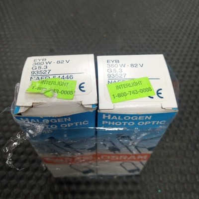 Lot of 2 New- OSRAM EYB 360W 82V G5.3 base Halogen lamp bulb NAED 54446 - 93527