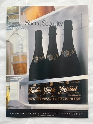 1989 Freixenet Methode Champenoise Cordon Negro Brut Alcohol Vintage Magazine Ad