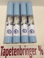 Papiertapete Erismann Conpart 4X 224091 (4Rollen)Uni Streifen Blau Creme Glitter