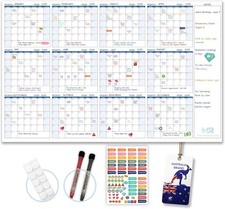 Large Dry Erase Wall Calendar – 147x94cm Reusable 12-Month Undated Wall Planner