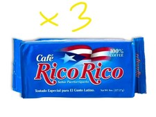 Rico Rico Espresso Ground Puerto Rican Coffee 3 Pack 8oz 227.27g