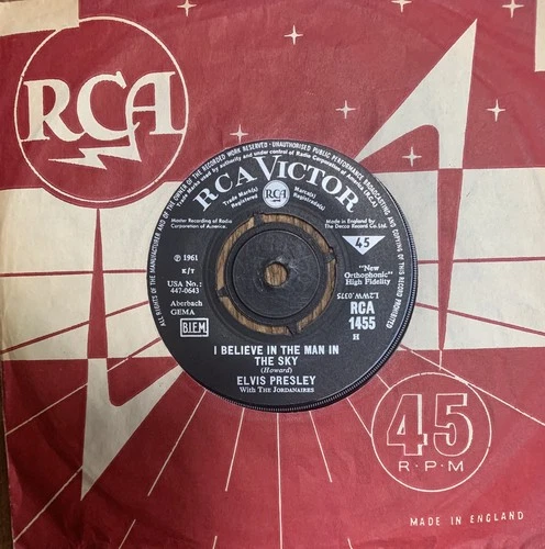 ELVIS PRESLEY 'Man In The Sky/Crying In The Chapel' 1965 UK 45 RCA1455 ELVIS NM!