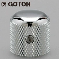 NEW (1) Gotoh Control Knob Metal DOME Bass/Guitar for 1/4 inch USA pots - CHROME