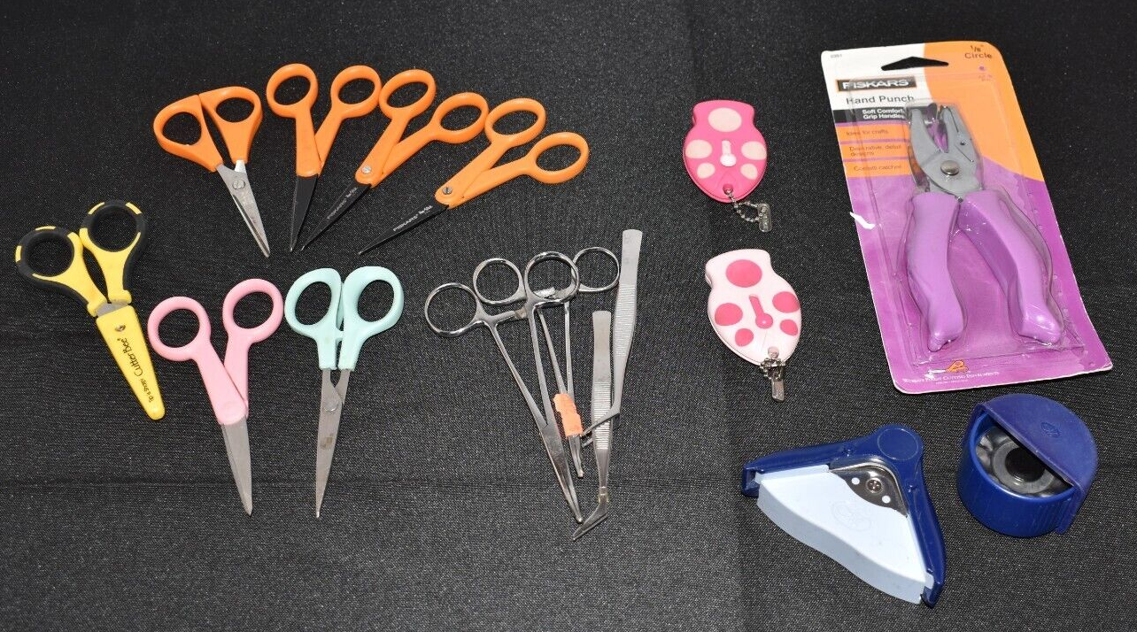16-Piece Craft Scissors Set with Hand Punch, Cutter Bee Bugs & Rotary Cutter-image
