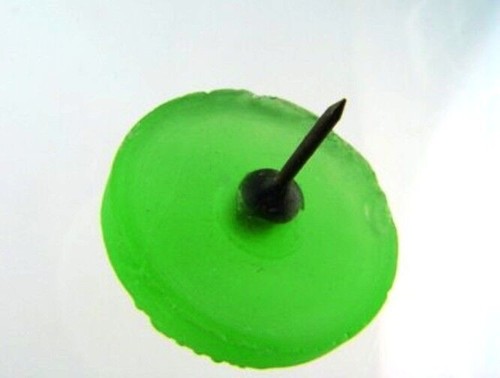 Fabulous Frosted Green Pressed Glass Push Pin / Picture Rail Hanger - Picture 3 of 4