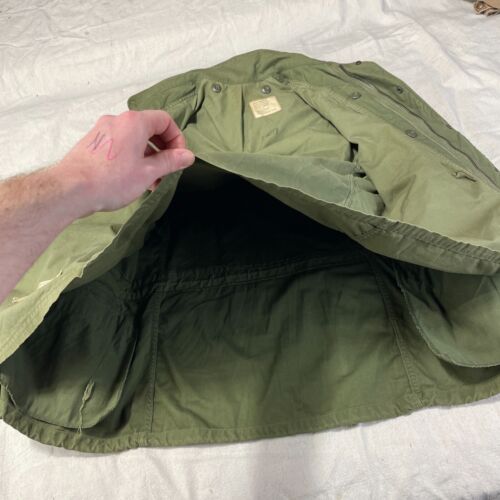 Vintage M-65 Field Jacket Coat Cold Weather OG-107 70s Air Force Military Green - Picture 15 of 21