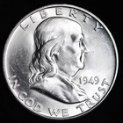 GEM BU UNCIRCULATED UNC MS 1949-D SILVER FRANKLIN HALF DOLLAR BRILLIANT LUSTER