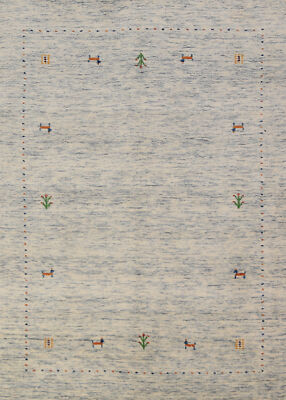 Durable Tribal Gabbeh Wool Ivory Handmade Rug - Made to Last! 4x6 ft