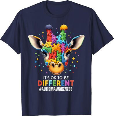 Autism Awareness Cute Giraffe Animal Its Ok Different Unisex T-Shirt