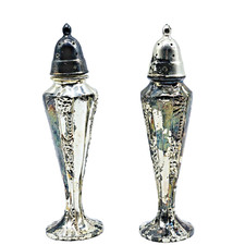 Vintage Rogers Onieda 1881 Floral Silverplate Salt and Pepper Shaker Set