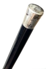 Vintage Antique Monogram Sterling Silver Swagger Knob Walking Stick Cane Old